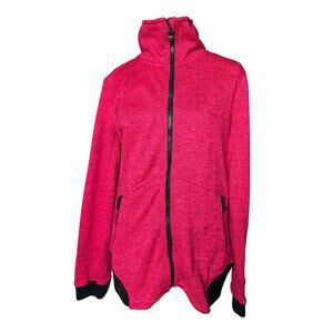 Calvin Klein Performance Full Zip Jacket‎ Women’s Large  Pink Black Knit Sweater